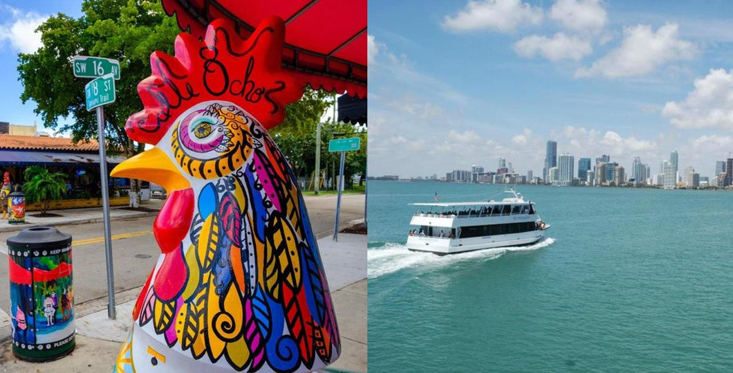 Miami City, Little Havana and Boat Tour Combo plus a FREE Bicycle Rental in South Beach